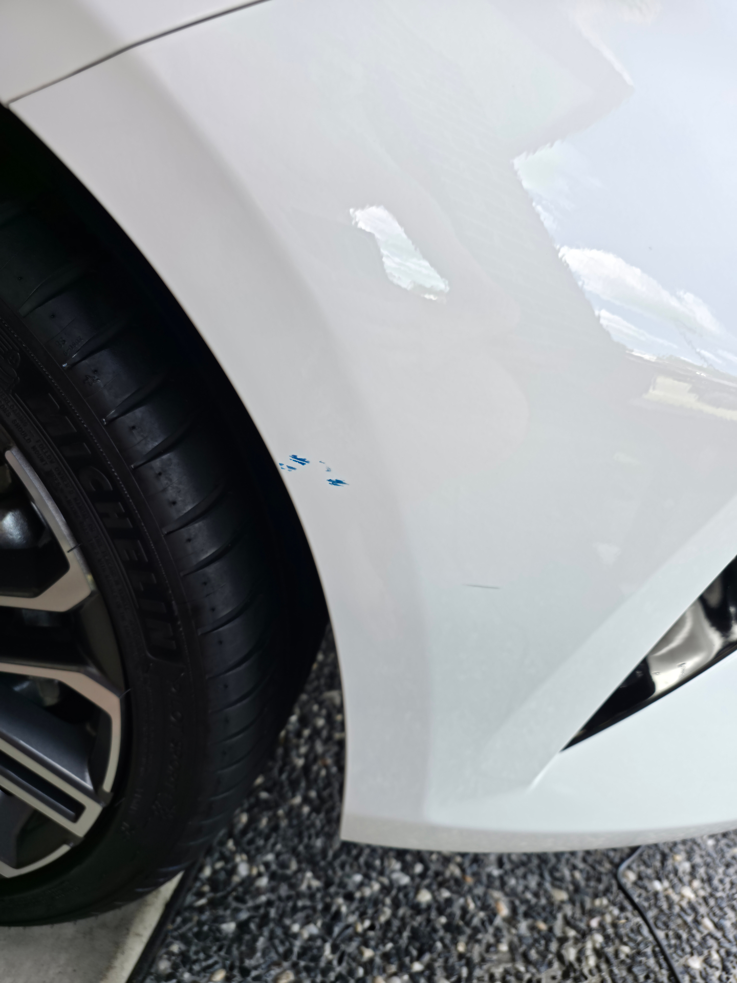 Before – swirl marks on black paint